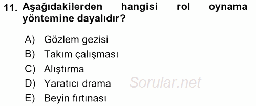 İşletmelerde Eğitim ve Geliştirme 2016 - 2017 Dönem Sonu Sınavı 11.Soru