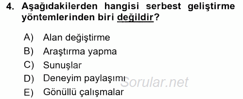 İşletmelerde Eğitim ve Geliştirme 2016 - 2017 Dönem Sonu Sınavı 4.Soru