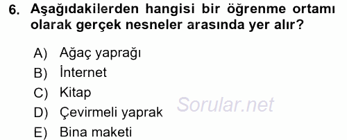 İşletmelerde Eğitim ve Geliştirme 2016 - 2017 Dönem Sonu Sınavı 6.Soru