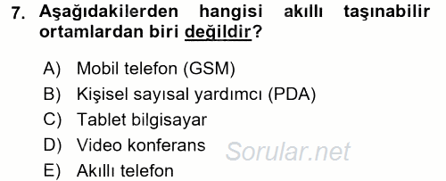 İşletmelerde Eğitim ve Geliştirme 2016 - 2017 Dönem Sonu Sınavı 7.Soru