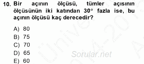 Okulöncesinde Matematik Eğitimi 2014 - 2015 Ara Sınavı 10.Soru