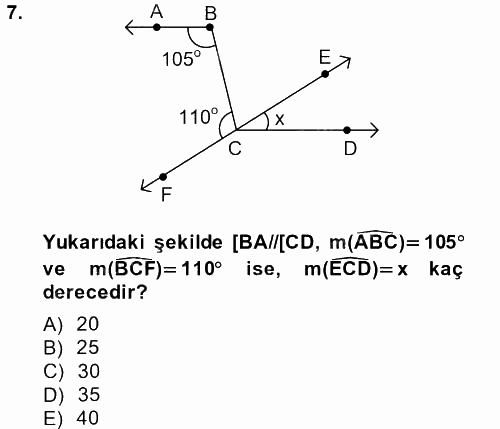 Okulöncesinde Matematik Eğitimi 2014 - 2015 Ara Sınavı 7.Soru