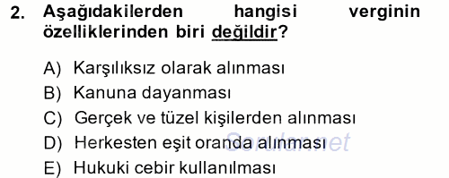Vergi Yargılaması Hukuku 2013 - 2014 Ara Sınavı 2.Soru