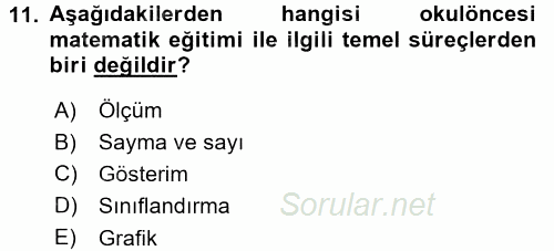 Okulöncesinde Drama 2015 - 2016 Dönem Sonu Sınavı 11.Soru