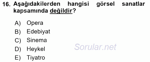 Okulöncesinde Drama 2015 - 2016 Dönem Sonu Sınavı 16.Soru