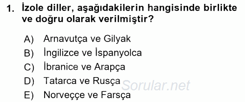 Türk Dili 1 2016 - 2017 Ara Sınavı 1.Soru