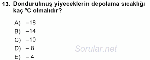 Genel Beslenme 2017 - 2018 Ara Sınavı 13.Soru