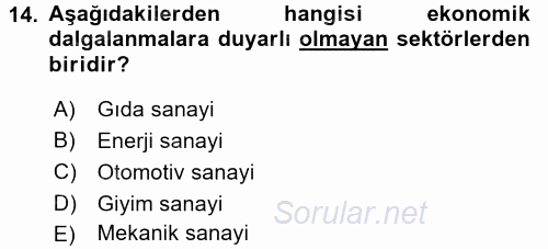 Portföy Yönetimi 2015 - 2016 Dönem Sonu Sınavı 14.Soru