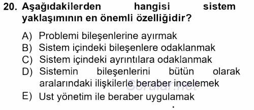 Üretim Yönetimi 2012 - 2013 Ara Sınavı 20.Soru