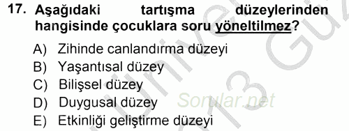 Okulöncesinde Drama 2012 - 2013 Ara Sınavı 17.Soru