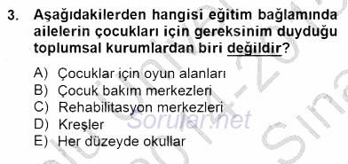 Okul, Aile Ve Çevre İş Birliği 2014 - 2015 Ara Sınavı 3.Soru