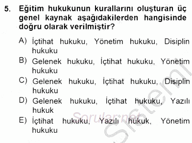 Okul, Aile Ve Çevre İş Birliği 2014 - 2015 Ara Sınavı 5.Soru