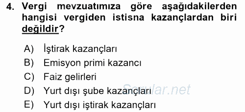 Muhasebe Uygulamaları 2016 - 2017 Dönem Sonu Sınavı 4.Soru