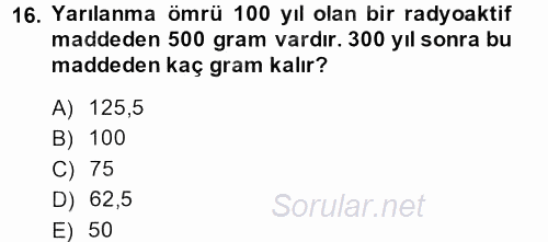 Matematik 1 2014 - 2015 Ara Sınavı 16.Soru