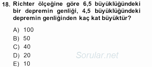 Matematik 1 2014 - 2015 Ara Sınavı 18.Soru