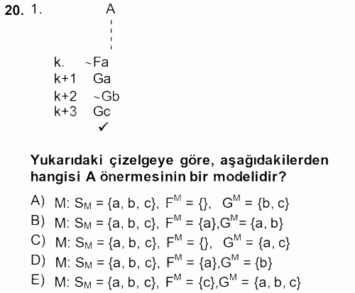 Sembolik Mantık 2013 - 2014 Tek Ders Sınavı 20.Soru