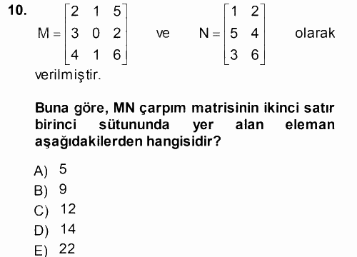 Matematiksel İktisat 2013 - 2014 Tek Ders Sınavı 10.Soru