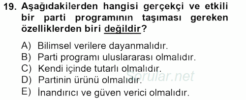 Marka ve Yönetimi 2013 - 2014 Tek Ders Sınavı 19.Soru
