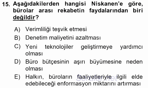 Kamu Ekonomisi 2 2017 - 2018 Ara Sınavı 15.Soru