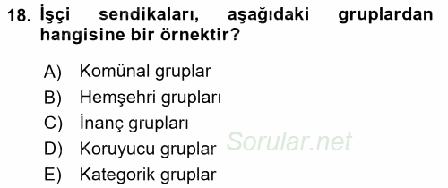 Kamu Ekonomisi 2 2017 - 2018 Ara Sınavı 18.Soru