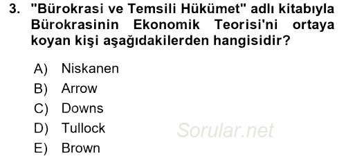 Kamu Ekonomisi 2 2017 - 2018 Ara Sınavı 3.Soru