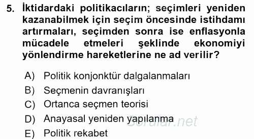 Kamu Ekonomisi 2 2017 - 2018 Ara Sınavı 5.Soru