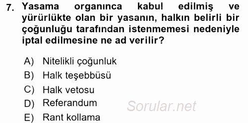 Kamu Ekonomisi 2 2017 - 2018 Ara Sınavı 7.Soru