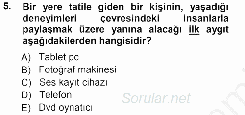 Basın Fotoğrafçılığı 2012 - 2013 Ara Sınavı 5.Soru