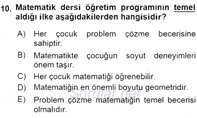 İlköğretime Hazırlık Ve İlköğretim Programları 2015 - 2016 Dönem Sonu Sınavı 10.Soru