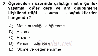 İlköğretime Hazırlık Ve İlköğretim Programları 2015 - 2016 Dönem Sonu Sınavı 12.Soru