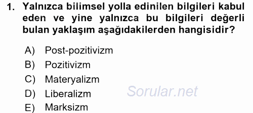İletişim Kuramları 2016 - 2017 Dönem Sonu Sınavı 1.Soru