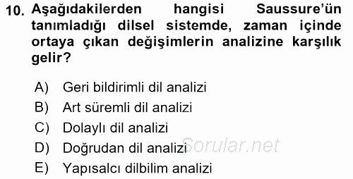 İletişim Kuramları 2016 - 2017 Dönem Sonu Sınavı 10.Soru