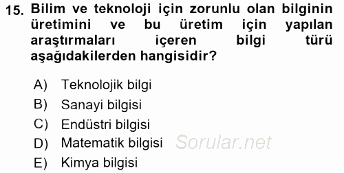 İletişim Kuramları 2016 - 2017 Dönem Sonu Sınavı 15.Soru