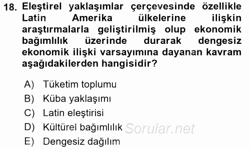 İletişim Kuramları 2016 - 2017 Dönem Sonu Sınavı 18.Soru