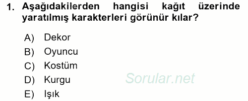 Film ve Video Kültürü 2017 - 2018 Dönem Sonu Sınavı 1.Soru