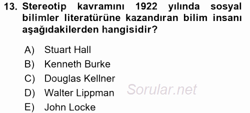 Film ve Video Kültürü 2017 - 2018 Dönem Sonu Sınavı 13.Soru