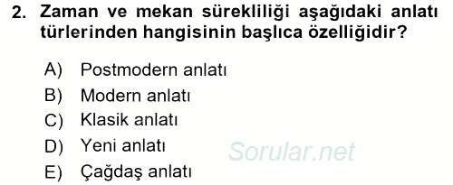 Film ve Video Kültürü 2017 - 2018 Dönem Sonu Sınavı 2.Soru