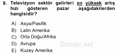 Film ve Video Kültürü 2017 - 2018 Dönem Sonu Sınavı 8.Soru