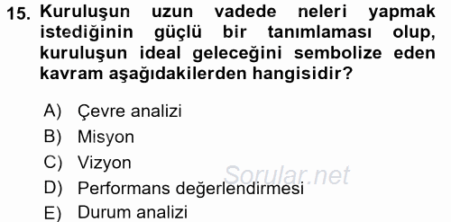 Kamu Mali Yönetimi 2017 - 2018 Ara Sınavı 15.Soru