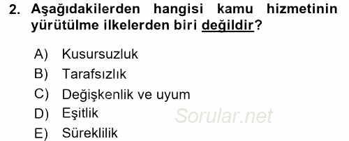 Kamu Mali Yönetimi 2017 - 2018 Ara Sınavı 2.Soru
