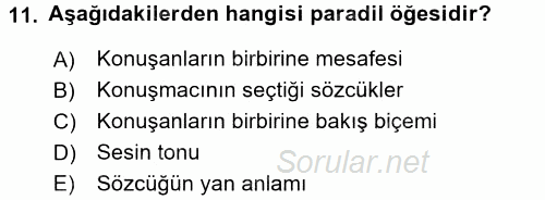 Kültürlerarası İletişim 2016 - 2017 Dönem Sonu Sınavı 11.Soru