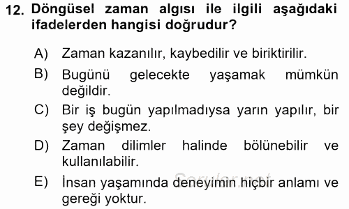 Kültürlerarası İletişim 2016 - 2017 Dönem Sonu Sınavı 12.Soru