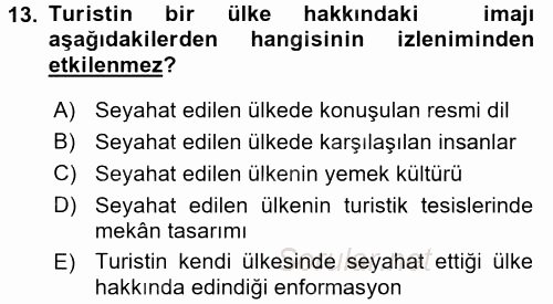 Kültürlerarası İletişim 2016 - 2017 Dönem Sonu Sınavı 13.Soru