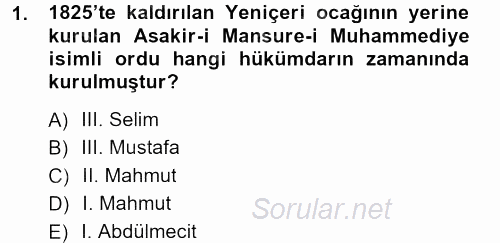 Türkiye´de Sosyoloji 2012 - 2013 Ara Sınavı 1.Soru