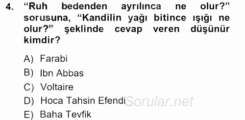 Türkiye´de Sosyoloji 2012 - 2013 Ara Sınavı 4.Soru