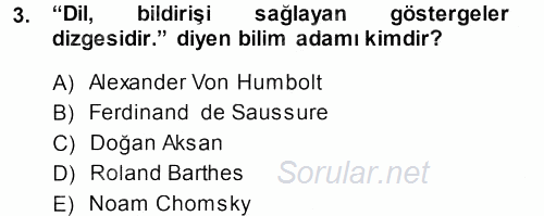 Çağdaş Türk Yazı Dilleri 1 2013 - 2014 Ara Sınavı 3.Soru