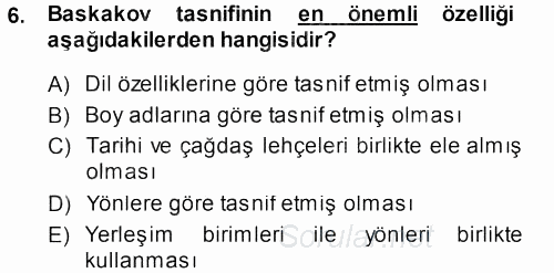 Çağdaş Türk Yazı Dilleri 1 2013 - 2014 Ara Sınavı 6.Soru