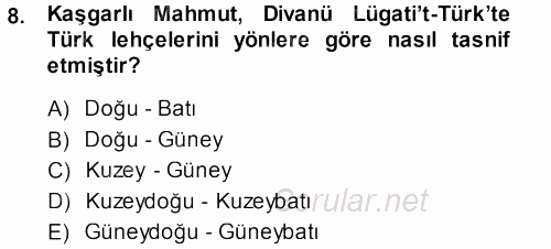 Çağdaş Türk Yazı Dilleri 1 2013 - 2014 Ara Sınavı 8.Soru