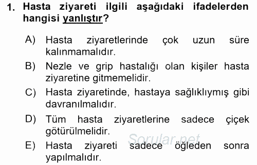 Sosyal Davranış ve Protokol 2017 - 2018 3 Ders Sınavı 1.Soru