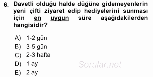 Sosyal Davranış ve Protokol 2017 - 2018 3 Ders Sınavı 6.Soru
